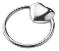 Серебряная погремушка - кольцо "Сердечко"